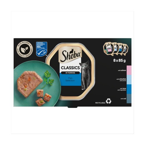 Sheba Classics Cat Trays Ocean Collection In Terrine 