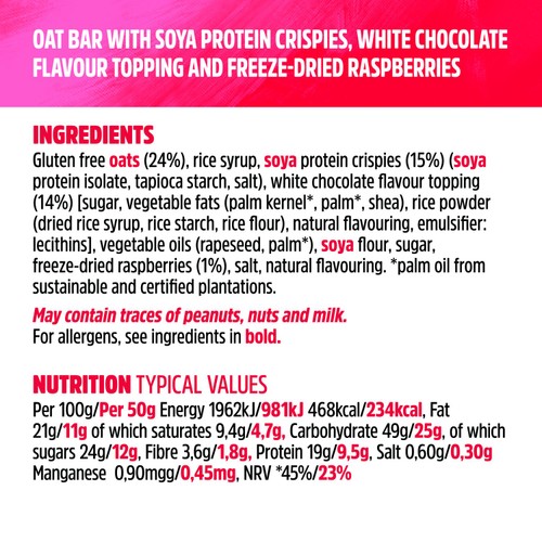Trek Protein Flapjacks White Choc & Raspberry 