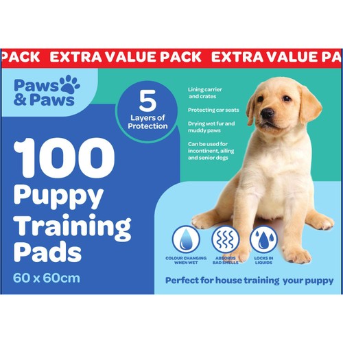Paws & Paws Puppy Training Pads (100 Pack)