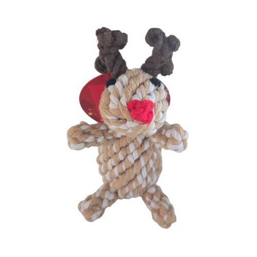 Morrisons Festive Dog Character Small Reindeer Rope Dog Toy