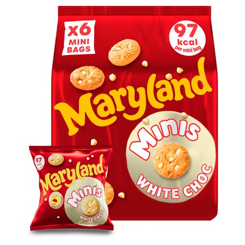 Maryland Cookies Minis White Chocolate Chip 6 Bags Morrisons Online Groceries Offers