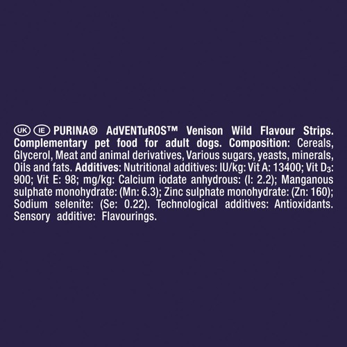 Adventuros Strips Dog Treat Venison Flavour