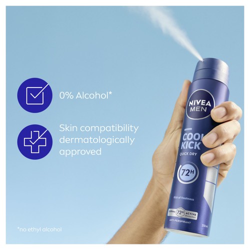 NIVEA MEN Cool Kick 72h Anti-Perspirant Deodorant Spray