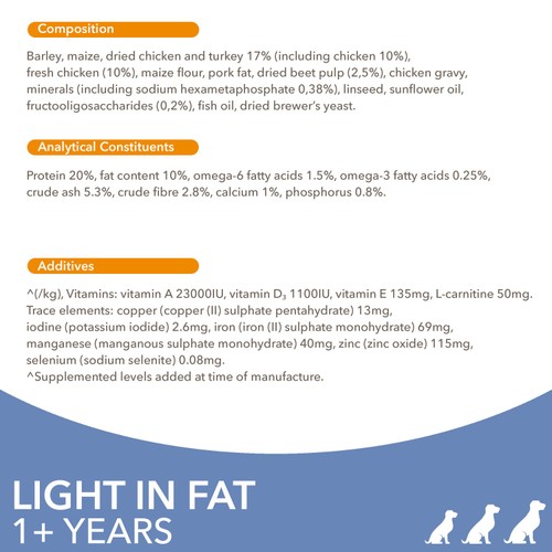 Iams For Vitality Dog 1+ Years Light In Fat With Fresh Chicken 