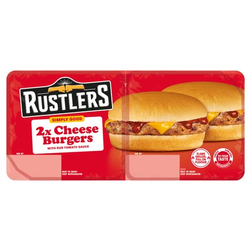 Rustlers Simply Good Twin Cheese Burgers 222G