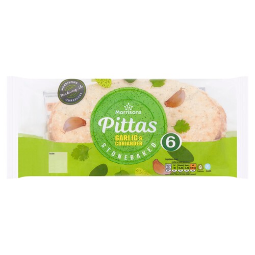 Morrisons  6 Stone Baked Garlic & Coriander Pittas