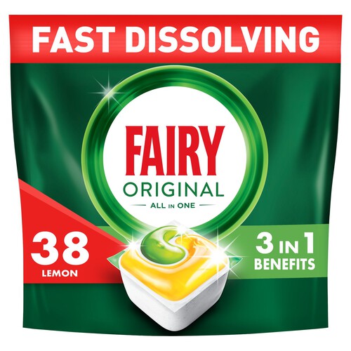 Fairy All in One Dishwasher Tablets Lemon