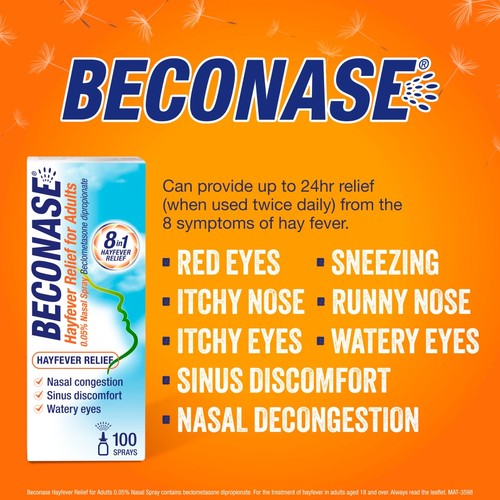 Beconase Hayfever Relief Nasal Spray - Non-drowsy - 100 Sprays