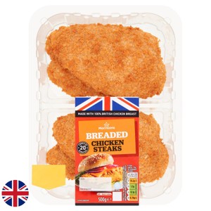 Morrisons British 4 Breaded Chicken Steaks 500g