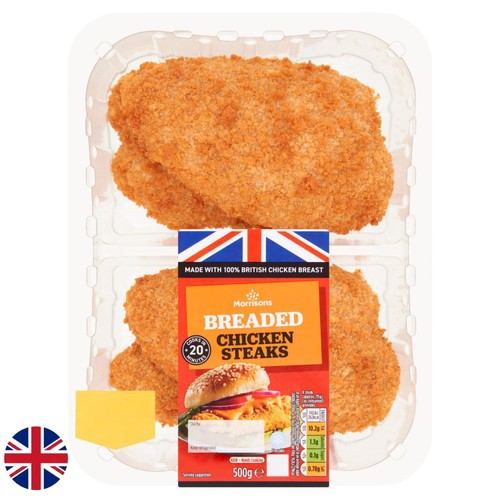 Morrisons British 4 Breaded Chicken Steaks 500g