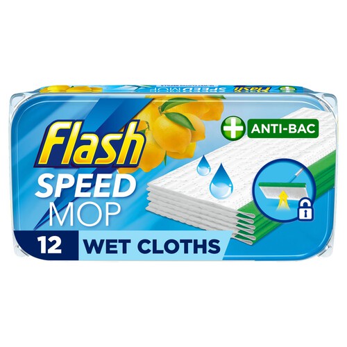 Flash Anti-Bac Speed Mop Wet Cloths Lemon