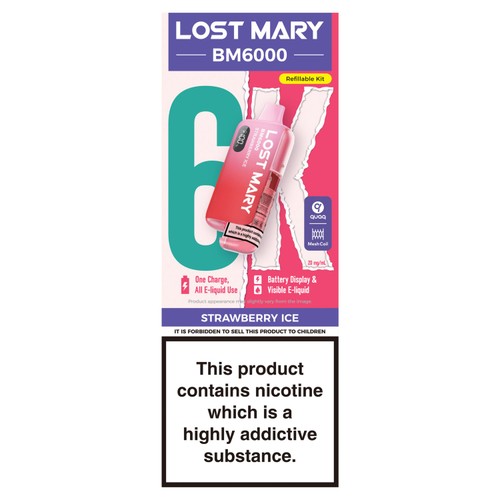 Lost Mary bm600 refilled kit strawberry ice