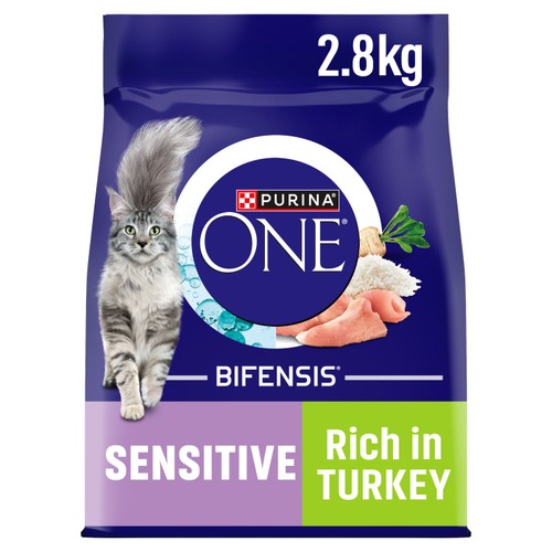 Purina ONE Sensitive Dry Cat Food Rich in Turkey 2.8kg