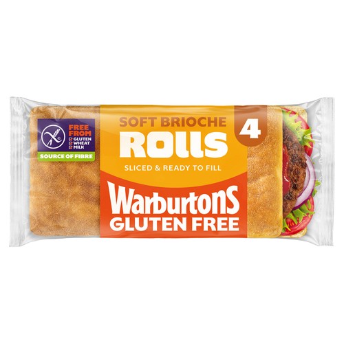 Warburtons Gluten Free Soft Sliced Brioche Square Rolls