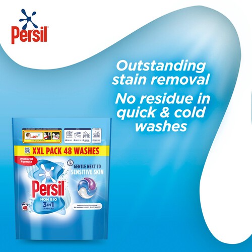 Persil Non Bio 3 in 1 Sensitive Laundry Washing Detergent Capsules 48 Wash