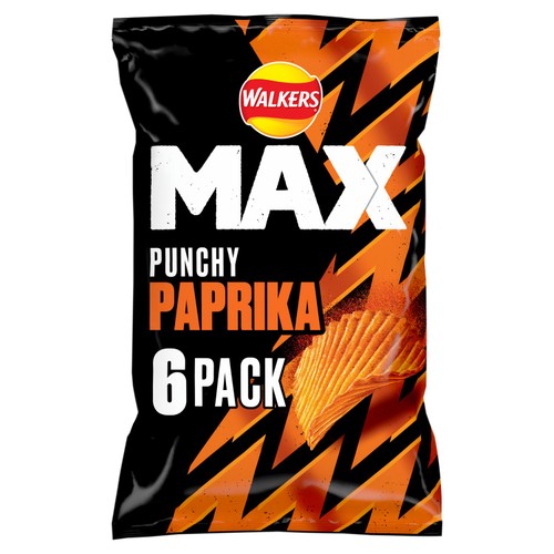 Walkers Max Paprika 6 x 27g