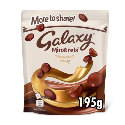 Galaxy Minstrels Milk Chocolate Buttons Sharing Pouch Bag 195g