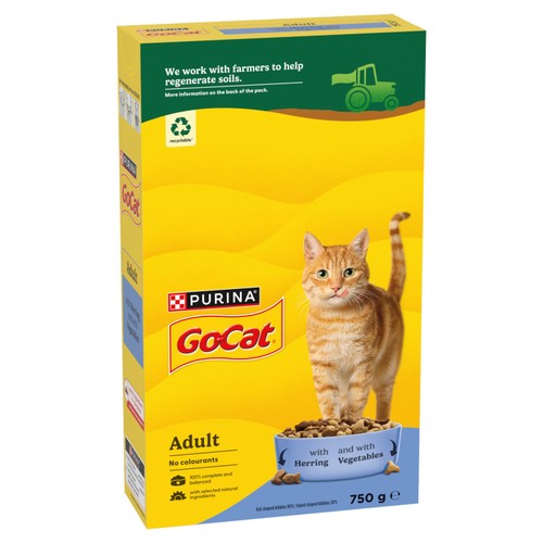 Go-Cat Herring And Vegetable Dry Cat Food 750g