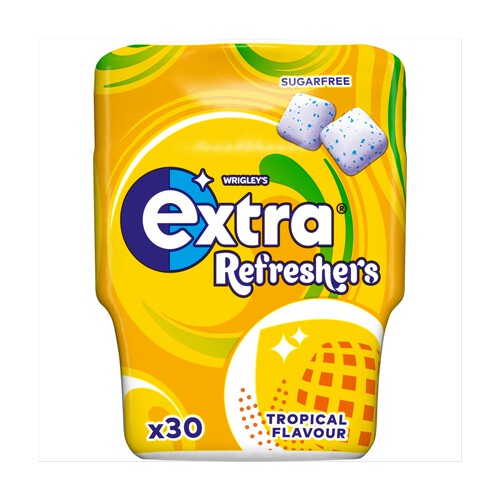 Extra Refreshers Tropical Sugar Free Chewing Gum Bottle