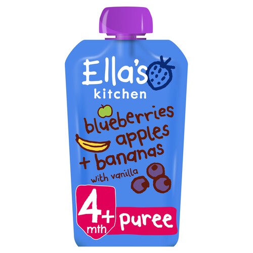 Ella's Kitchen Berries, Apples, Bananas + Vanilla Baby Food Pouch 4+ Months