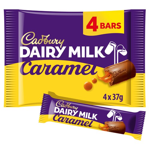 Cadbury Dairy Milk Caramel Chocolate Bar 4 Pack Multipack