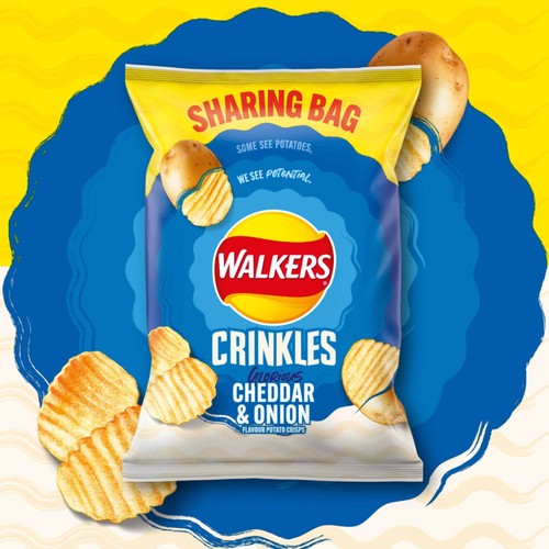 Walkers Crinkles Cheddar Cheese & Onion Sharing Bag Crisps