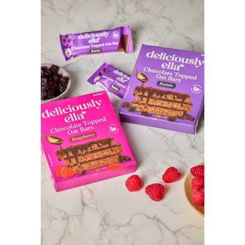 Deliciously Ella Raisin Chocolate Topped Oat Bars Multipack  3x50g
