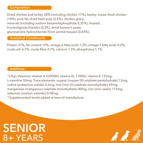 Iams For Vitality Senior Small & Medium Dog Food With Fresh Chicken