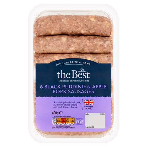 Morrisons The Best 6 Pork, Black Pudding & Apple Sausages