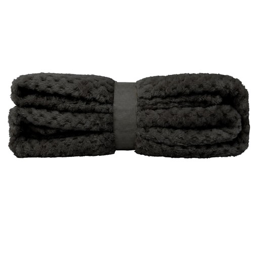Morrisons Diamond Fleece Throw 200X200Cm Black