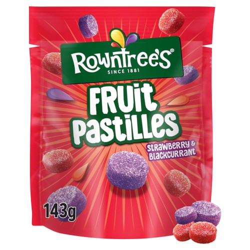 Rowntree's Fruit Pastilles Strawberry & Blackcurrant Sweets Sharing Bag