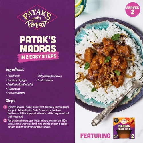 Patak's Madras Indian Hot Spice Paste Pots   2 x 70g