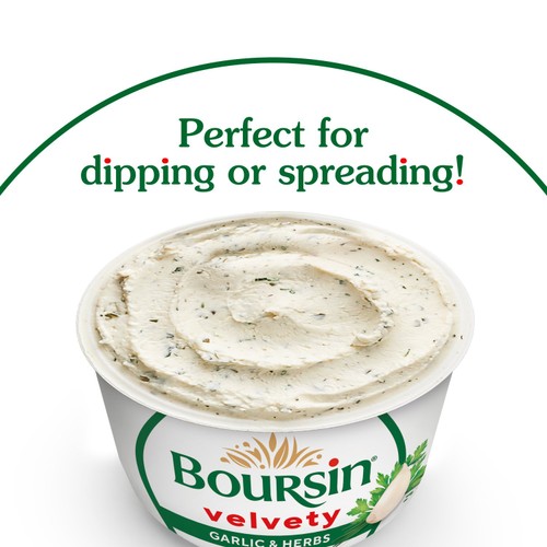 Boursin Velvety Garlic & Herbs Spreadable Soft Cream Cheese 
