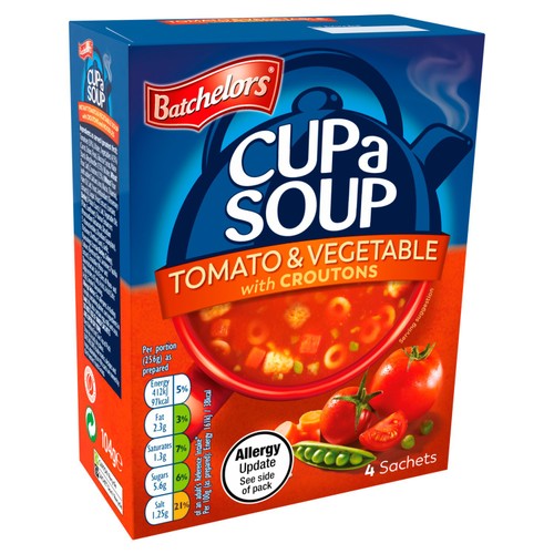 Batchelors Cup a Soup Tomato & Vegetable with Croutons 4 Sachets