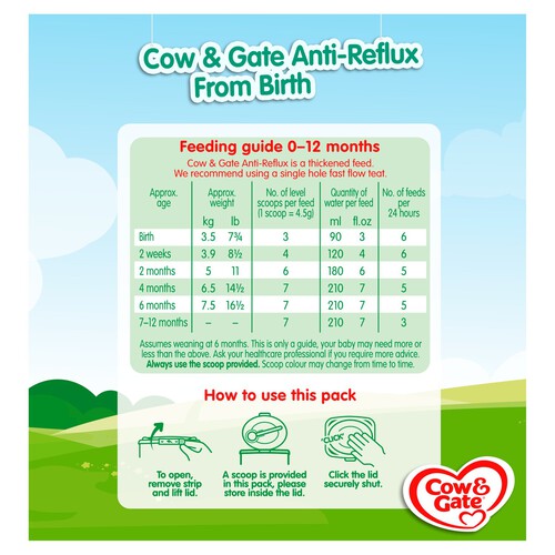 Cow & Gate Anti-Reflux Baby Milk Formula From Birth