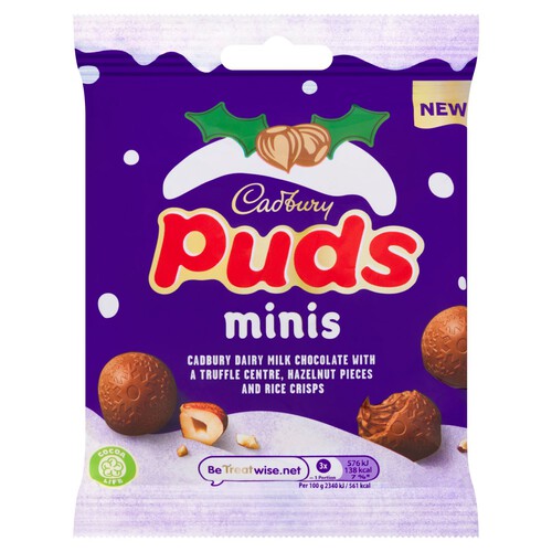 Cadbury Dairy Milk Chocolate Xmas Mini Puds Bag 