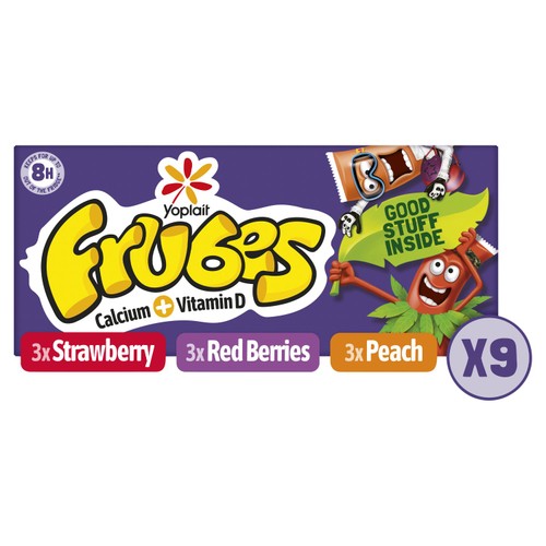 Frubes Kids Strawberry, Red Berry & Peach Yoghurt Tubes