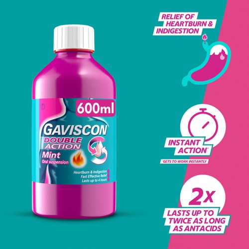 Gaviscon Double Action Liquid Heartburn & Indigestion Relief Mint Flavour