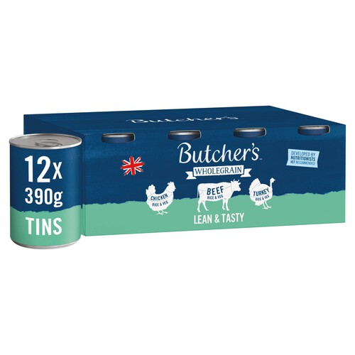 Butcher's Wholegrain Lean & Tasty Low Fat Dog Food Tins