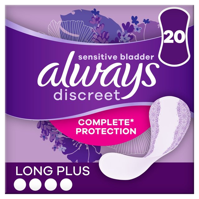 Always Discreet Incontinence Liners Long For Sensitive Bladder 20 pack