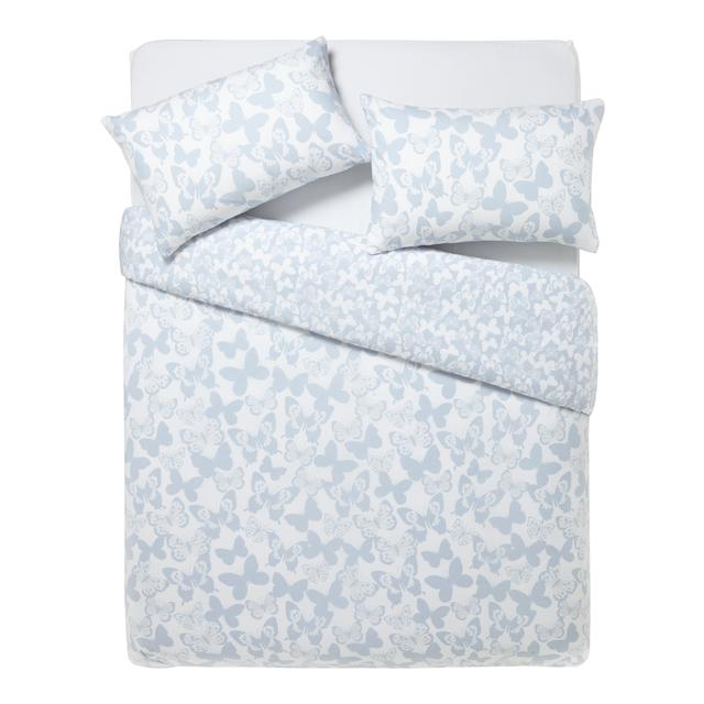 Morrisons Double Duvet Cover Pillowcases Butterfly Silhouette