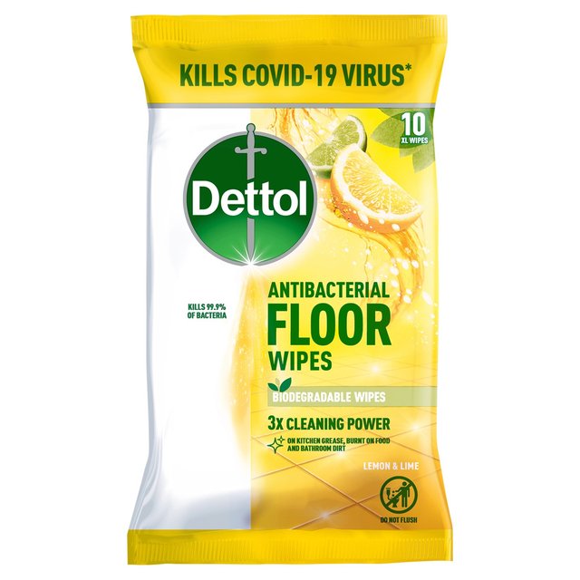 Dettol Floor Wipes Lemon Lime Extra Large Wipes Morrisons