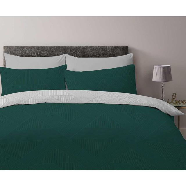 Morrisons Emerald Deco Double Duvet Cover Pillowcases