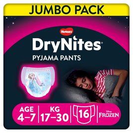 Huggies DryNites Pyjama Pants 4 - 7 Years X16 (Girl) | Morrisons