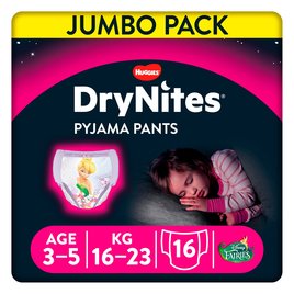 Huggies Dry Nites Pyjama Pants 3 - 5 Years X 16 Disney Fairies Maxi Pack | Morrisons