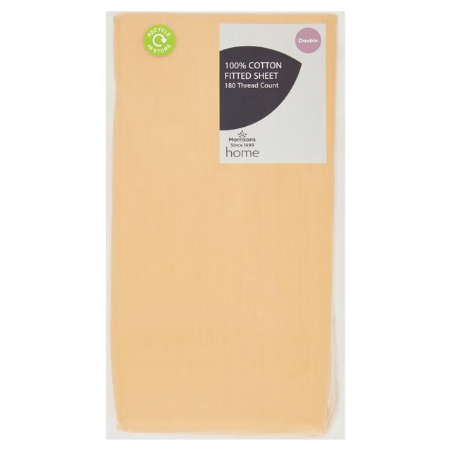 Morrisons 100% Cotton Sulpher Double Fitted Sheet | Morrisons