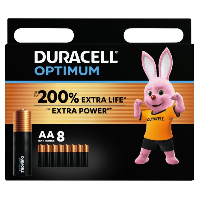 Duracell Optimum AA Alkaline Batteries LR6  8 per pack