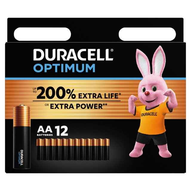 Duracell Optimum AA Alkaline Batteries LR6 12 per pack