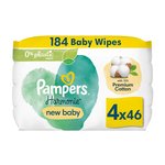 Pampers Harmonie New Baby Wipes Plastic Free 4 x 46 per pack