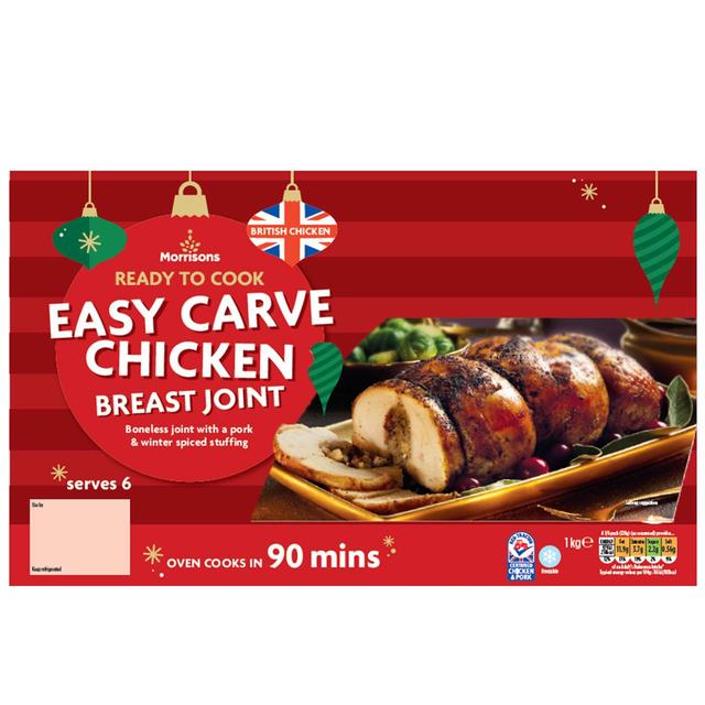 Morrisons Ready To Cook Stuffed Easy Carve Chicken Breast Joint  1kg